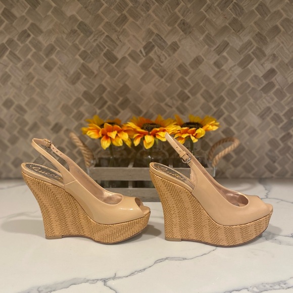 Gucci Patent Leather Slingback Platform Espadrille Wedge Sandal - Picture 5 of 8